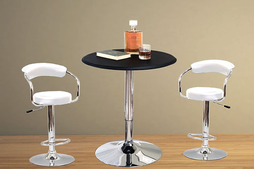 3 Pc Pub Set Adjustable Table with PU Stool White T 135