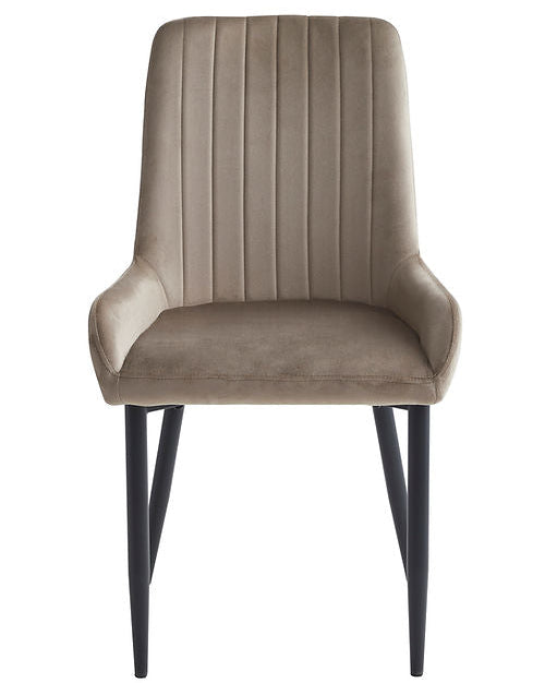 Beige Velvet Dining Chairs Set Of 2 C-1511