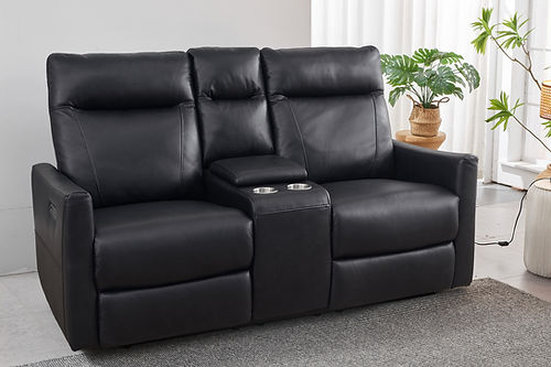 Black Dual Power Recliner Loveseat IF-8005