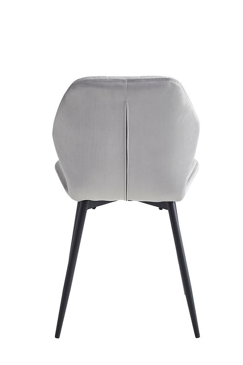 6 Piece Light Grey Velvet Chair C-1535