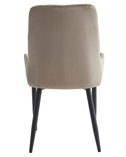 Beige Velvet Dining Chairs Set Of 2 C-1511