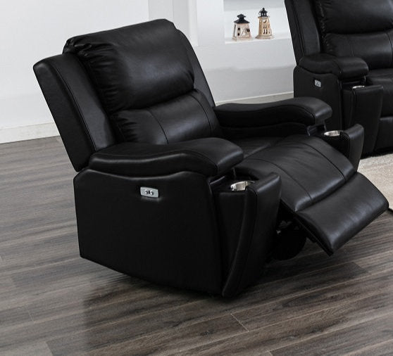 Black Leather Gel Power Recliner Chair 8032