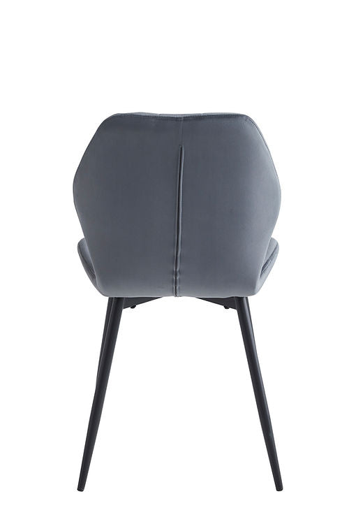 6 Piece Dark Grey Velvet Chair C-1536