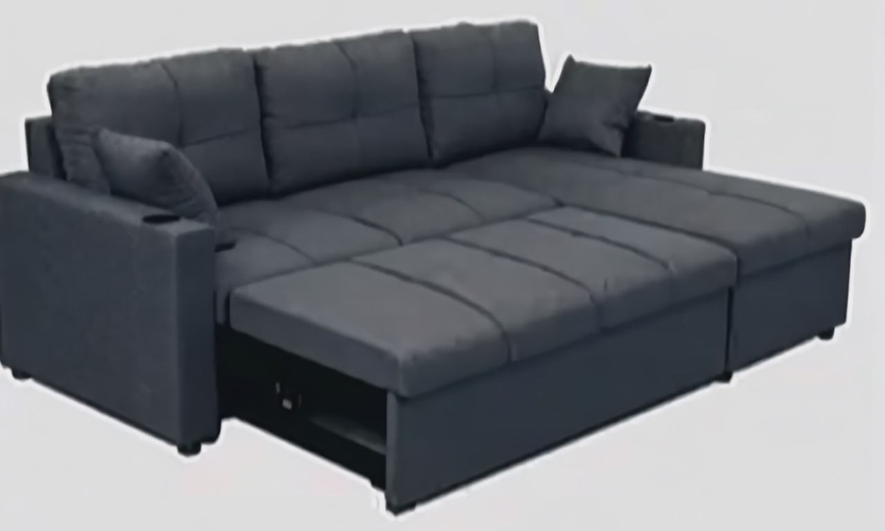 Cindy Reversible Sectional Sofa Bed with Storage Chaise