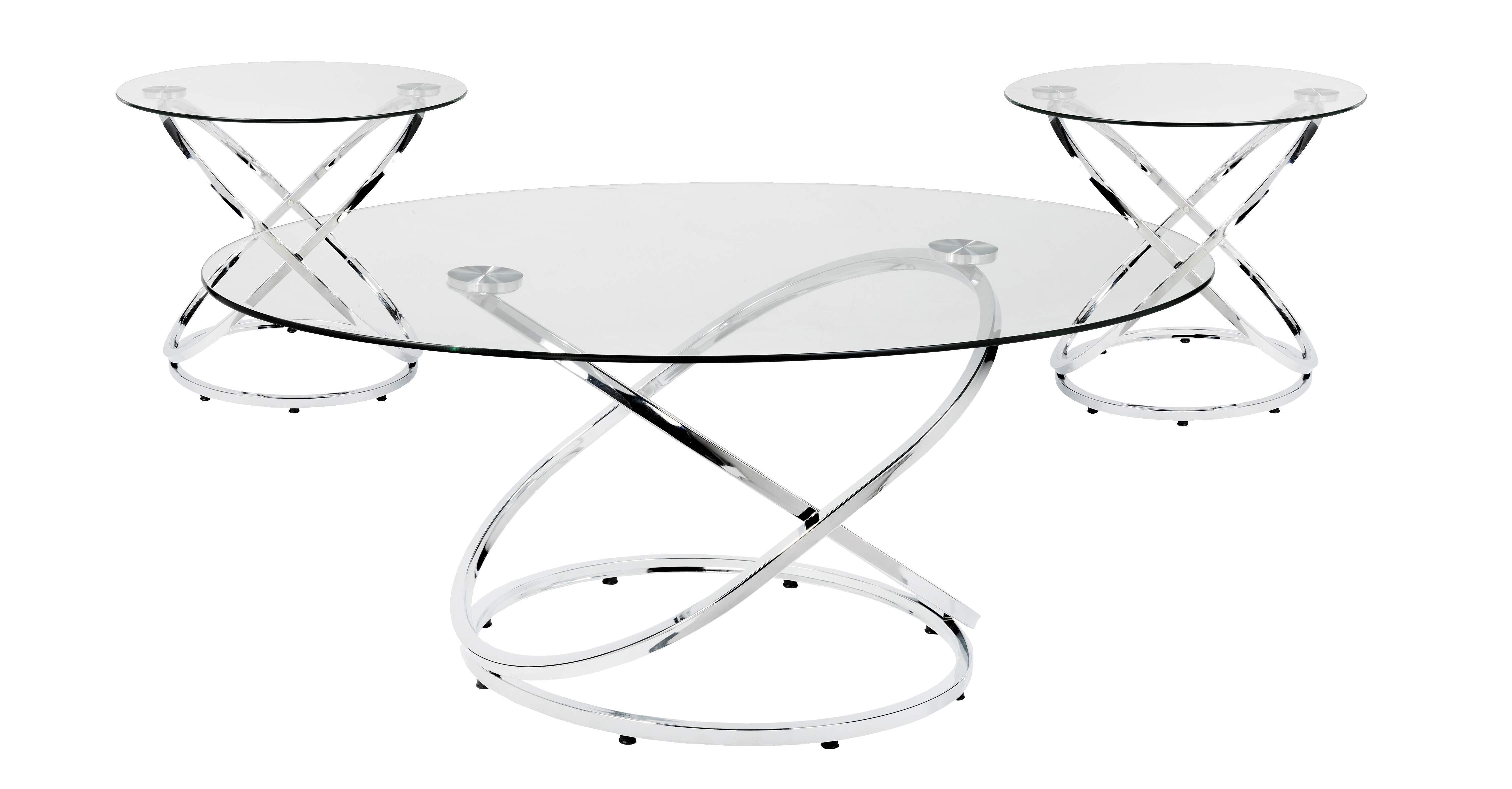 Unique Glass Coffee Table With 2 End Tables 8246-13