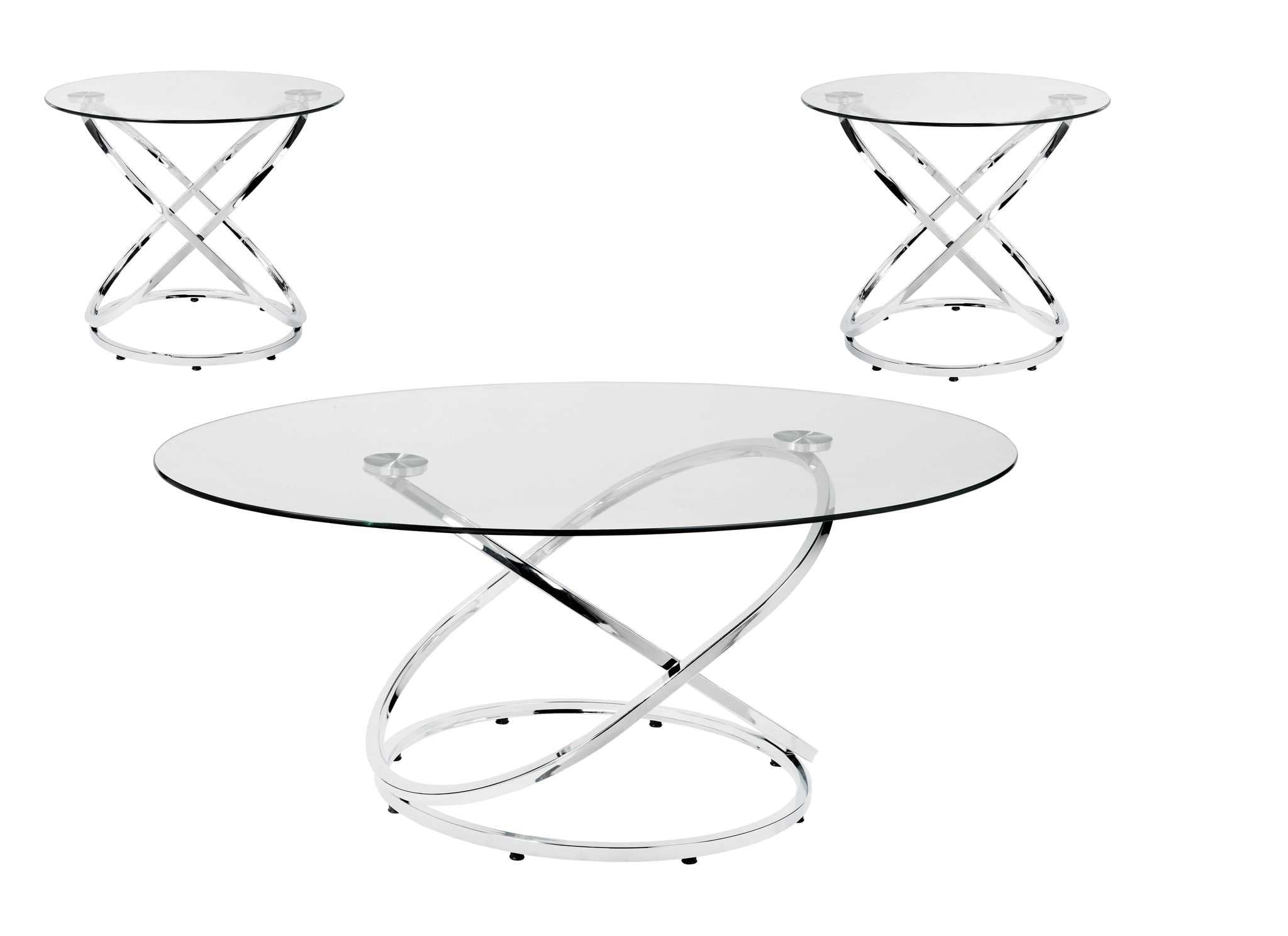 Unique Glass Coffee Table With 2 End Tables 8246-13