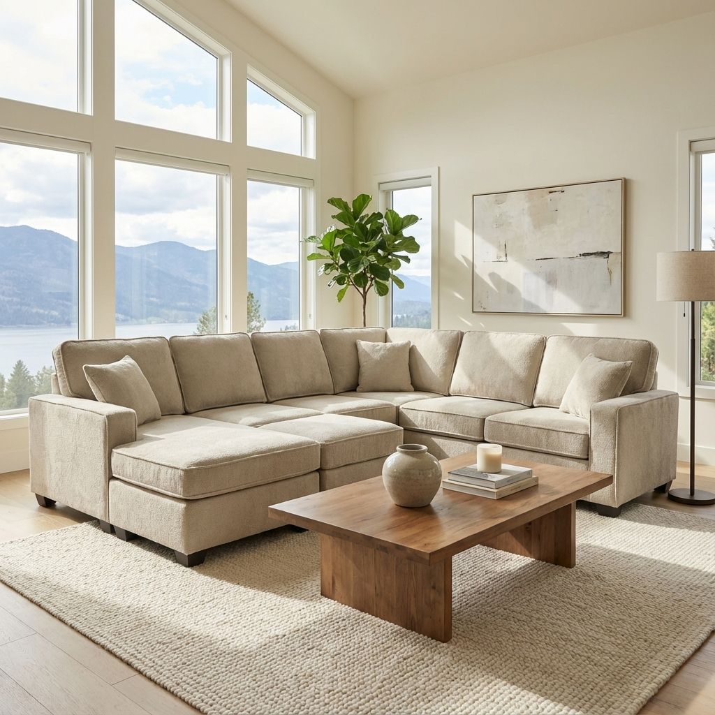 Corbin Toscana Grey Fabric Sectional with Ottoman & Built-in USB 60045