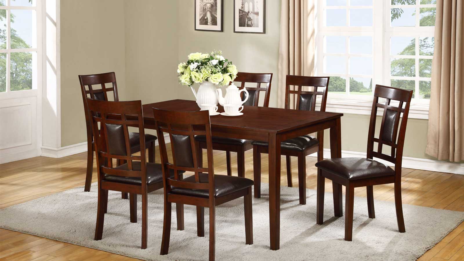 Eva 7 PC Solid Wood Dining Set