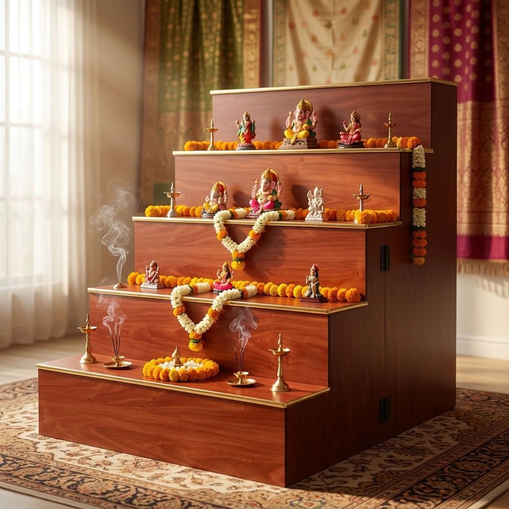 Navarathri Foldable Wooden Golu Step