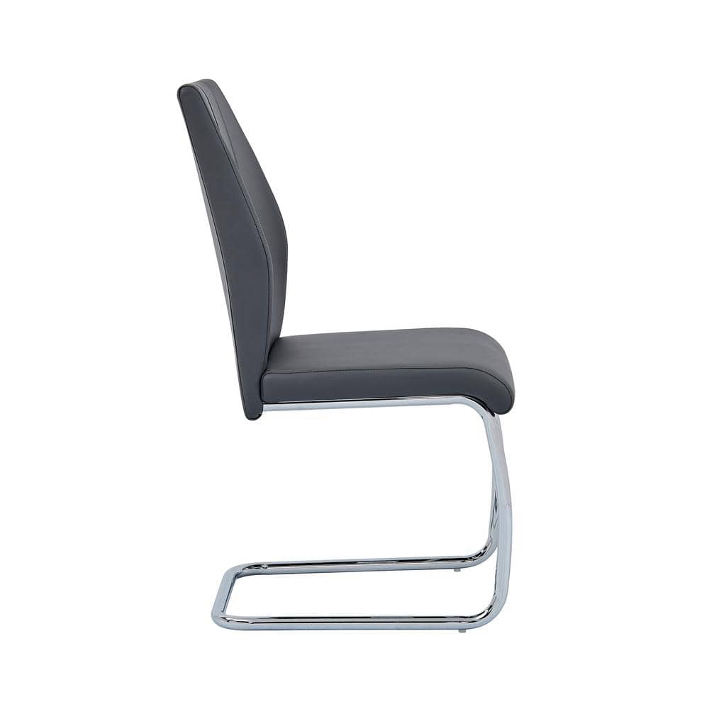 Jane Grey Dining Chair with Chrome Base - Set of 4