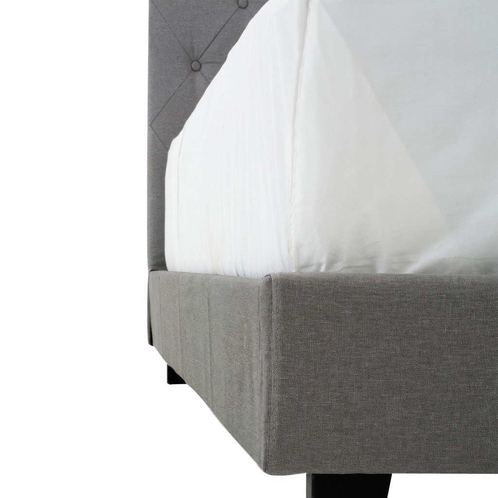 Grey Fabric Platform Bed T 2366 G