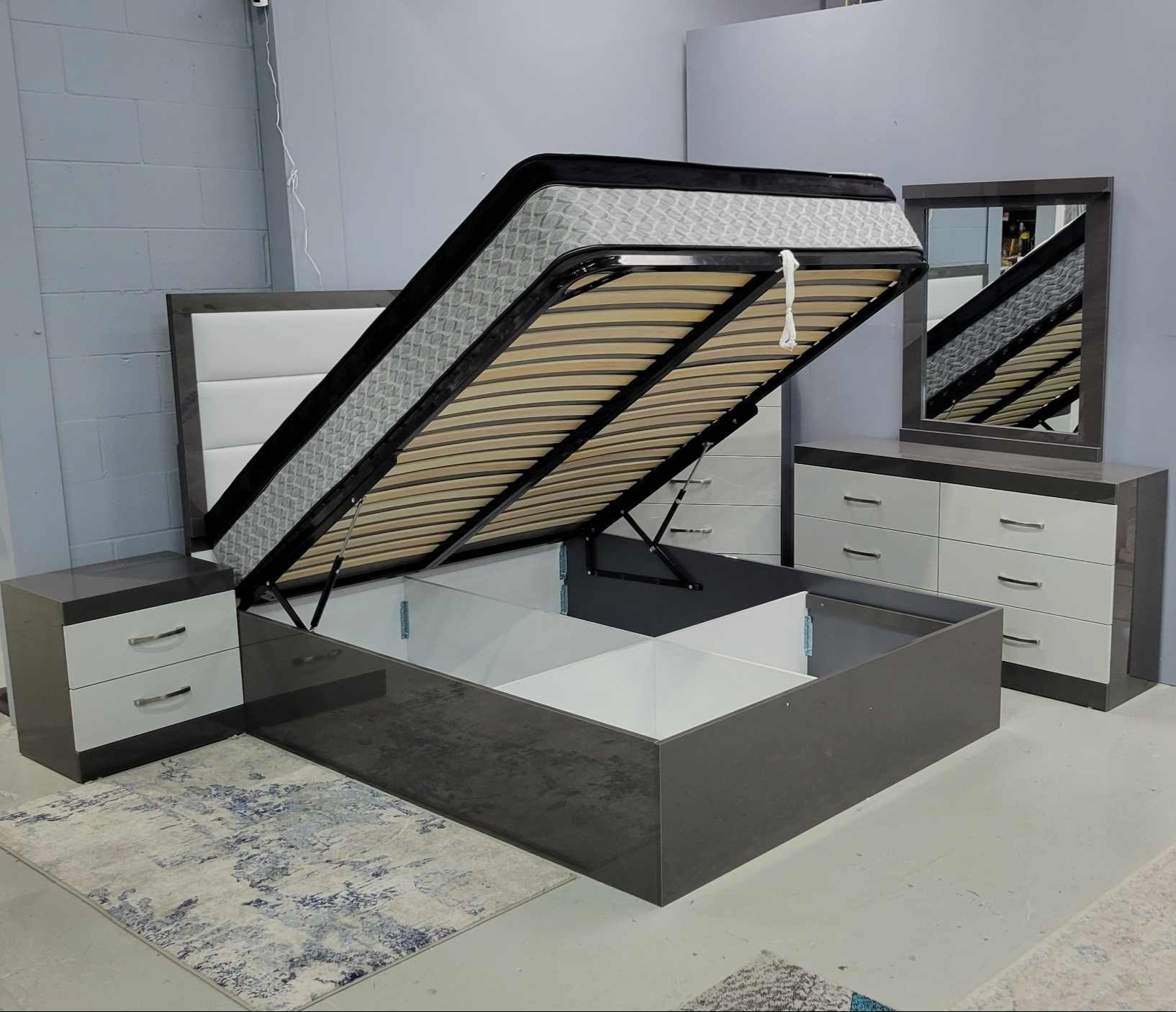 Livia Canadian Made Italian Style Hydraulic Lift Bedroom Set