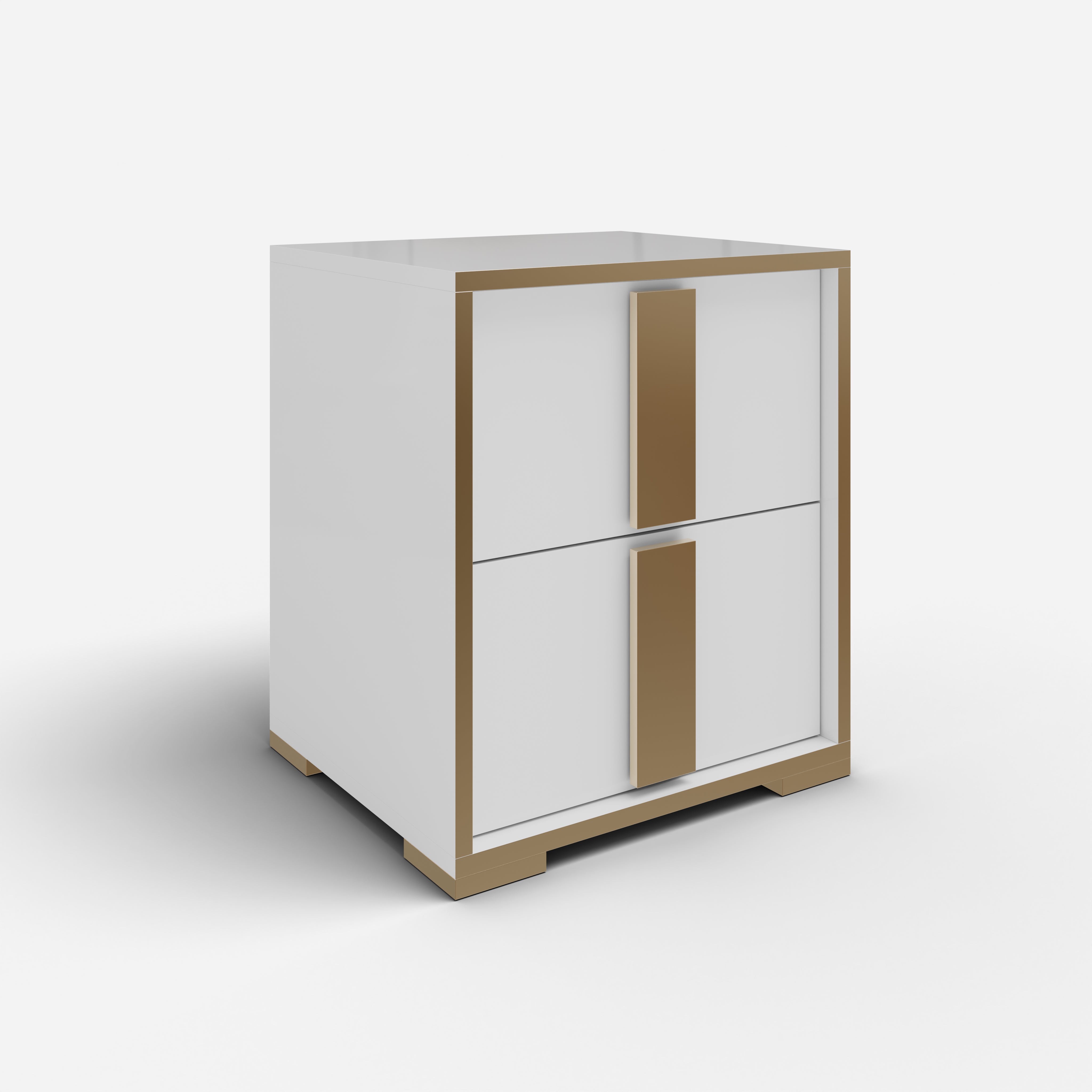 Ivory Italian Style Lacquer Finish Night Stand