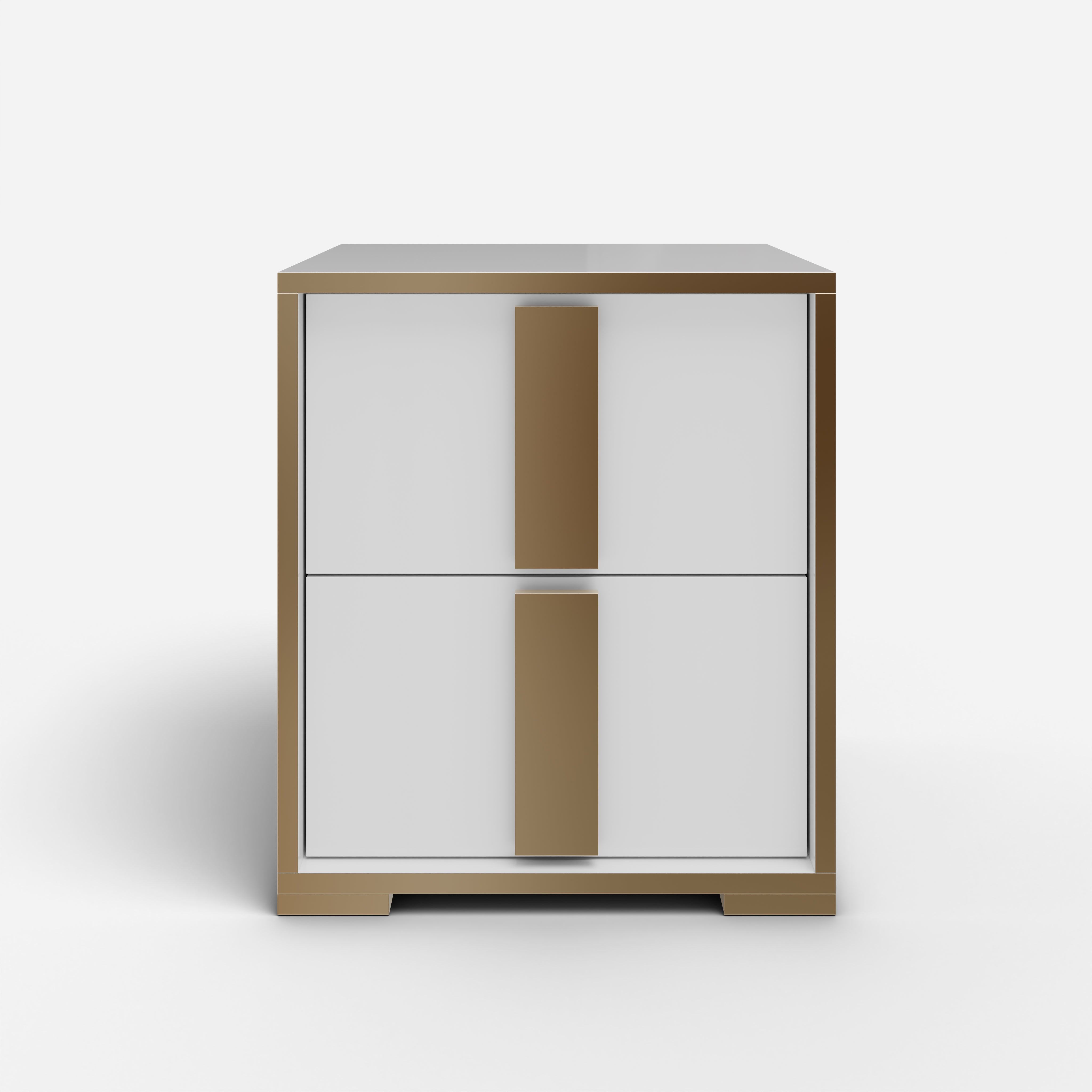 Ivory Italian Style Lacquer Finish Night Stand