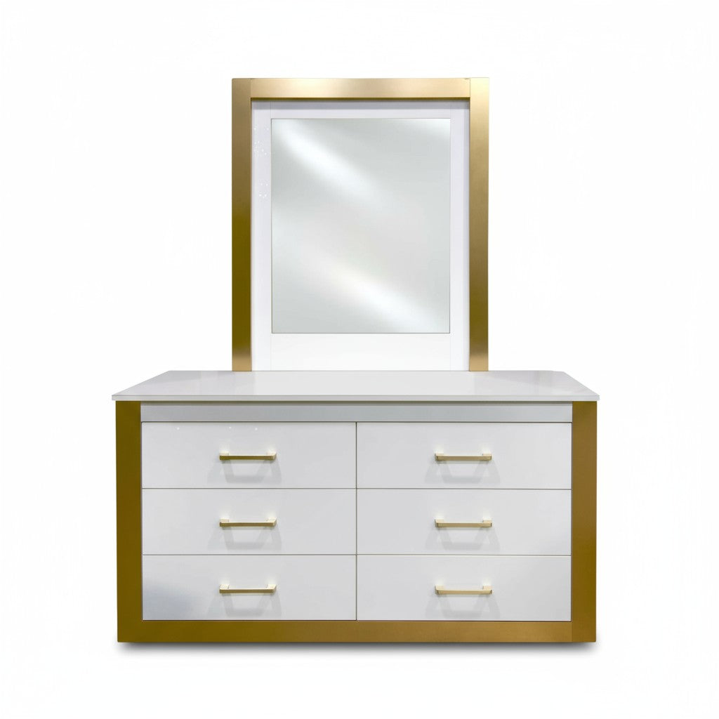 Canadian Made Gilmour Bedroom Set White & Gold