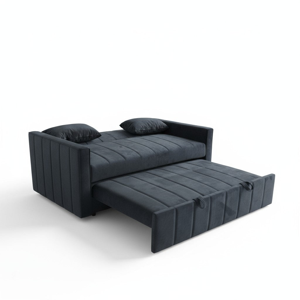 Black Velvet Loveseat Sofa Bed IF-AA001