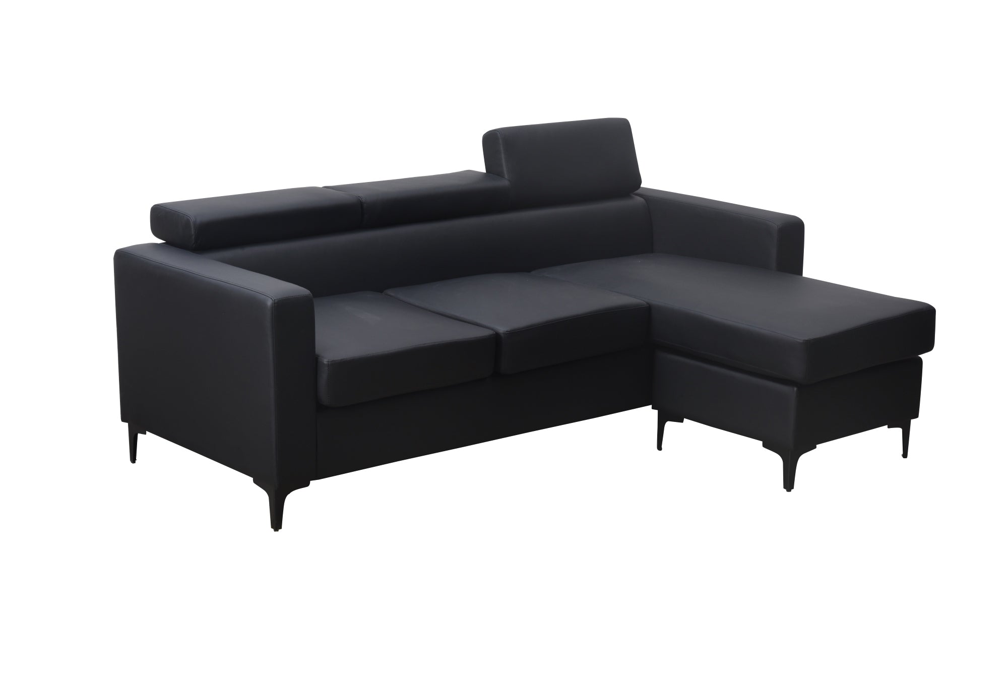 Shelly Reversible Sectional Sofa - Black PU