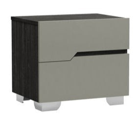 Skylar Gray Lacquer 2 Drawer Night Stand 1051