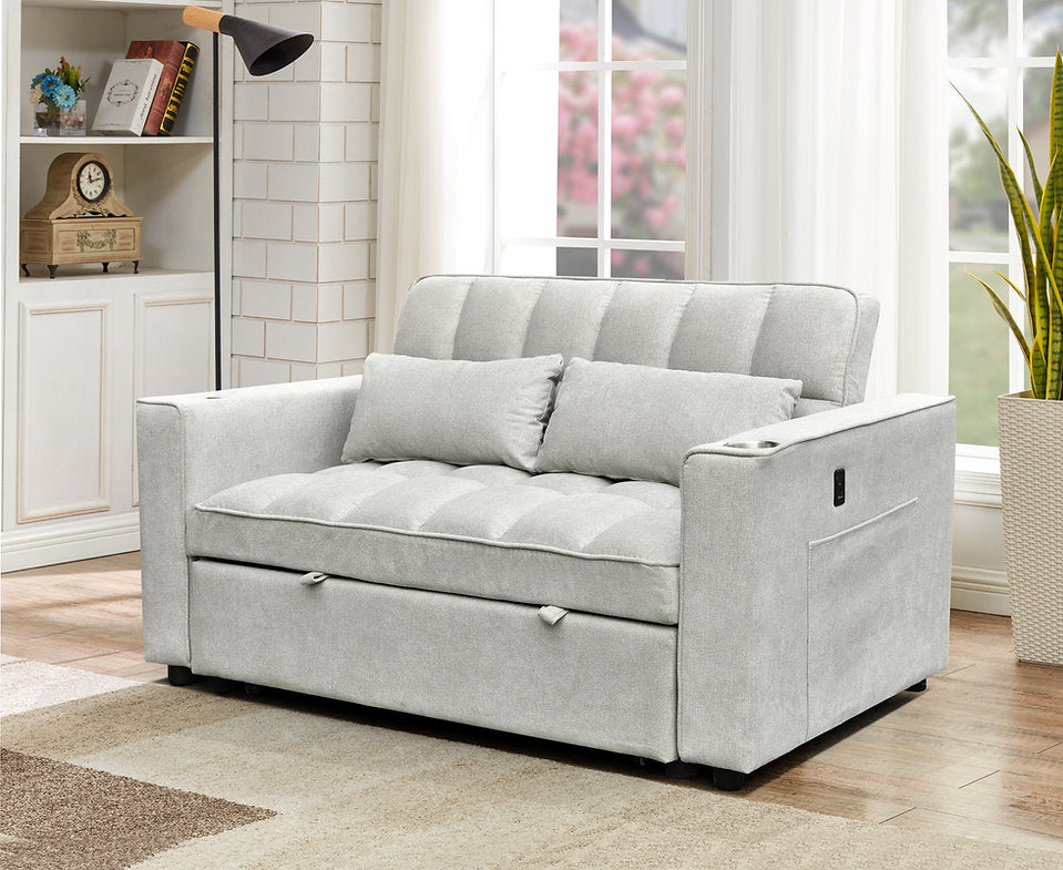 Soft Cream Fabric Sofa Bed 9028