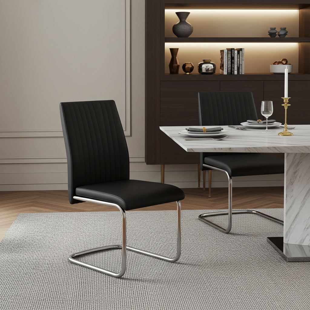 Tyler White Faux Marble Dining Table with 6 Chairs