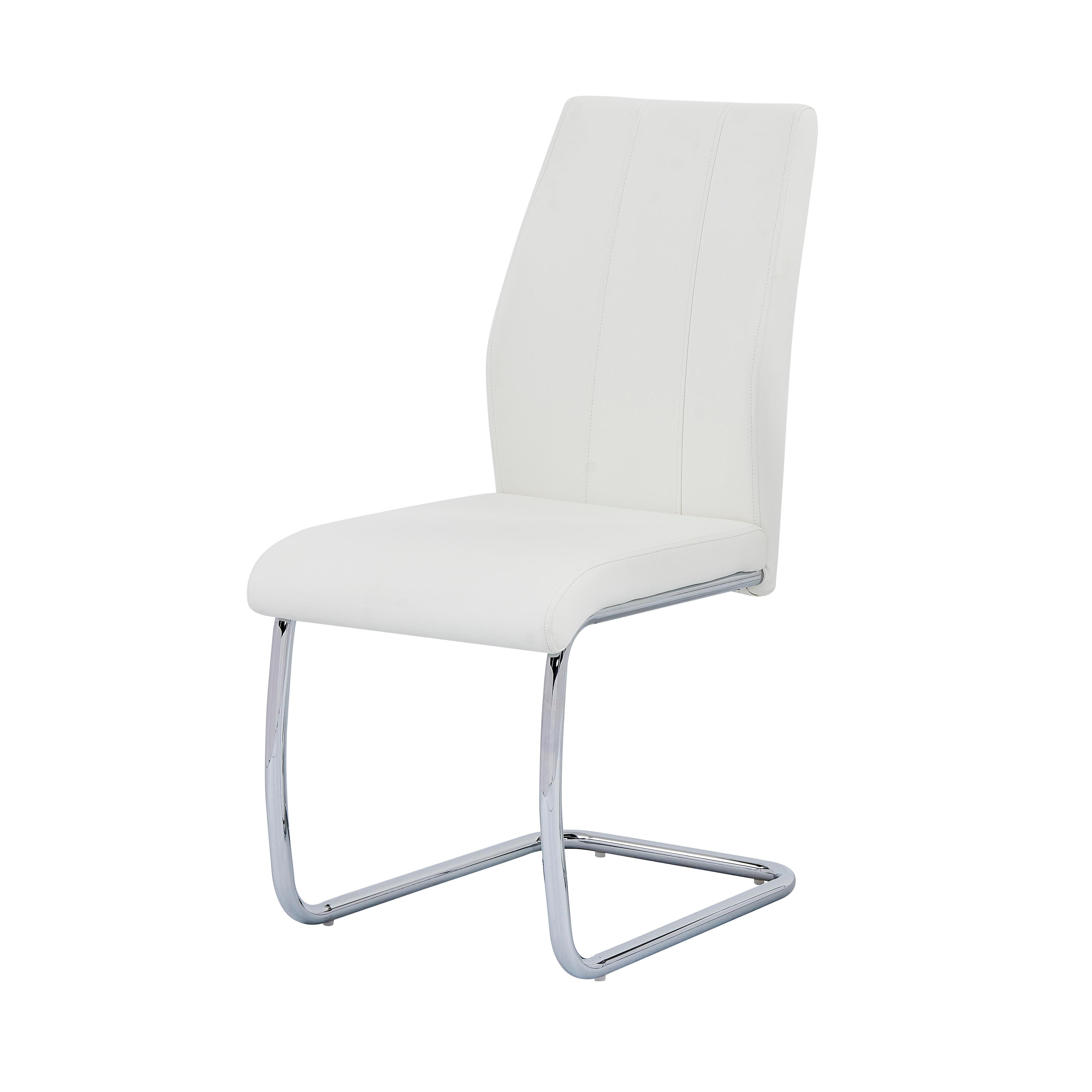Jane White Dining Chair with Chrome Base - Set of 4
