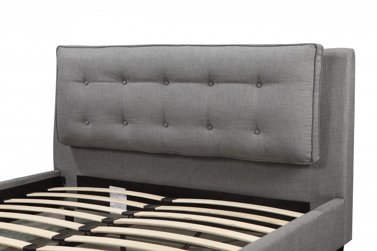 Tufted Upholstered Platform Bed Grey ZX-363 GR