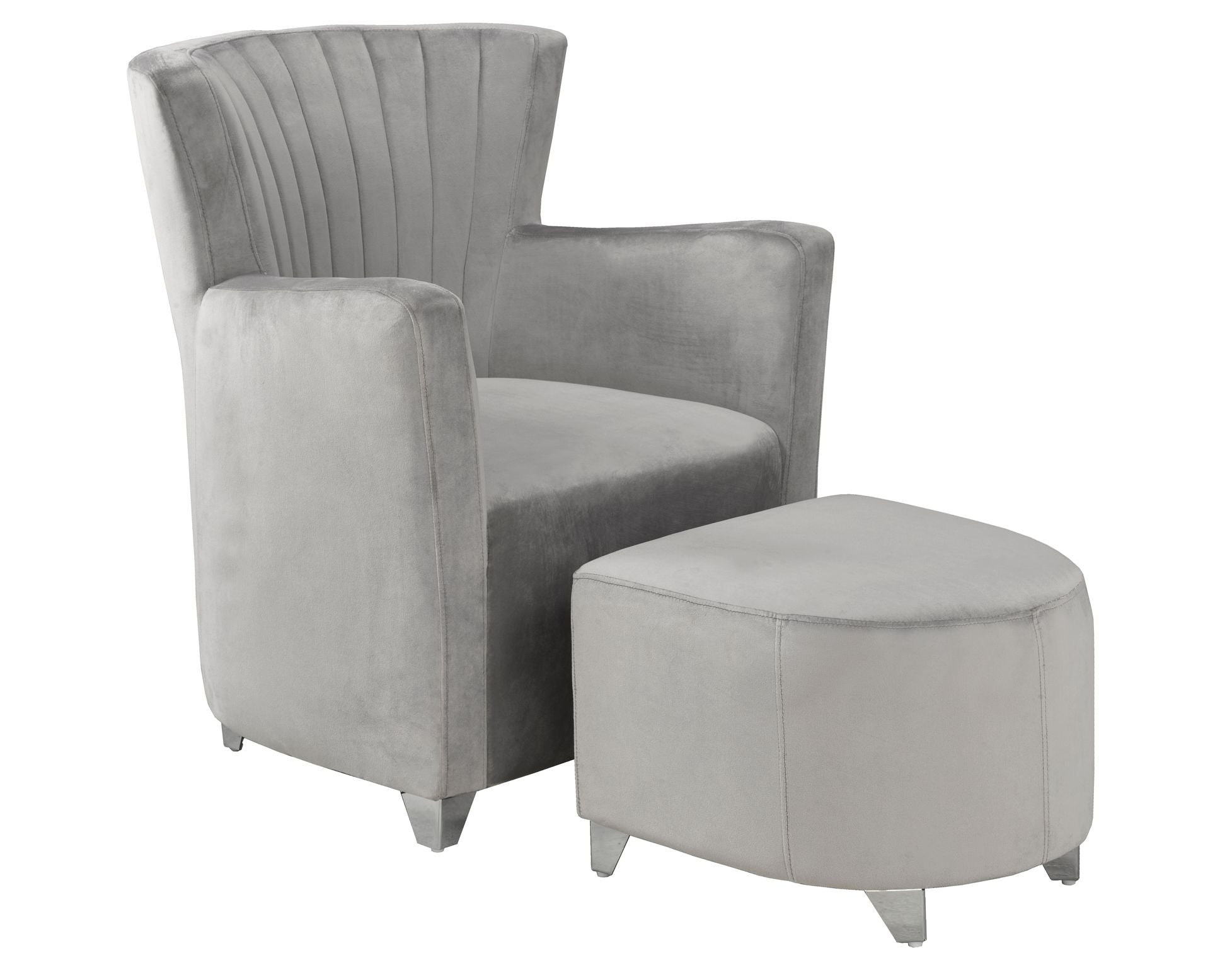 Relax Grey Chair with Ottoman- 0711 GR