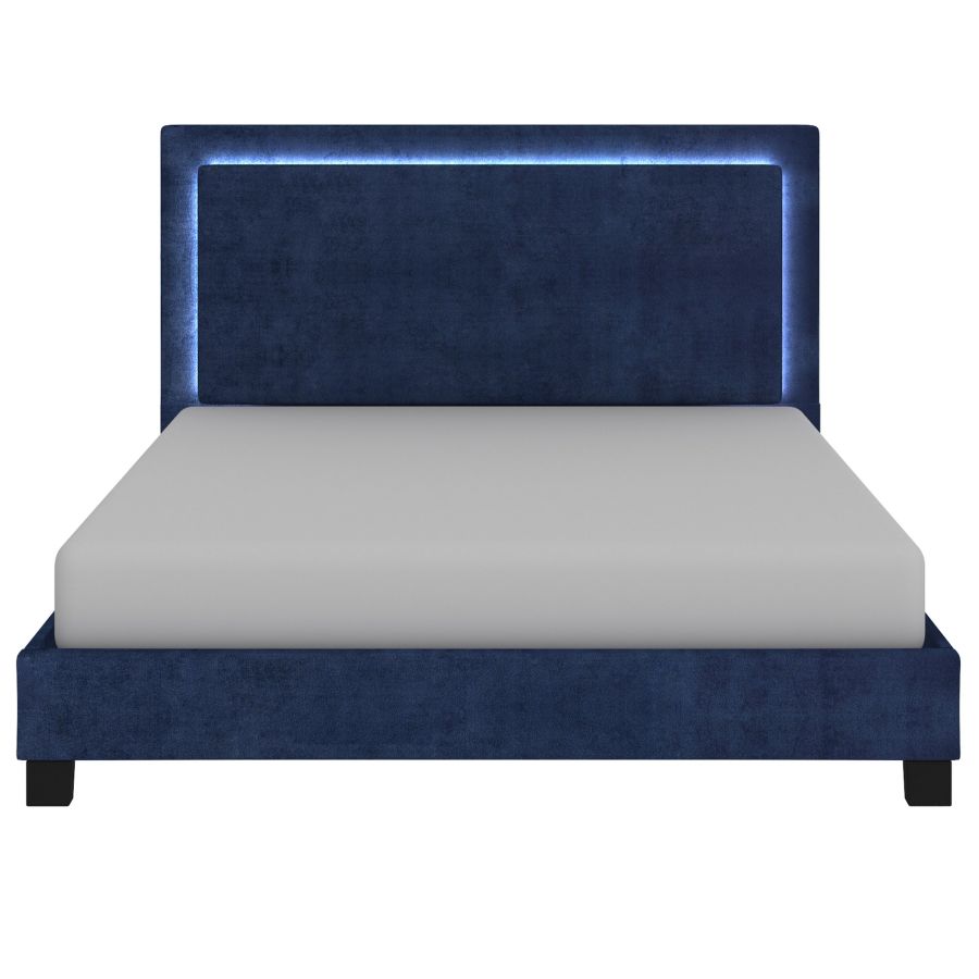 Lumina 78" King Platform Bed with Light in Blue 101-088K-BL