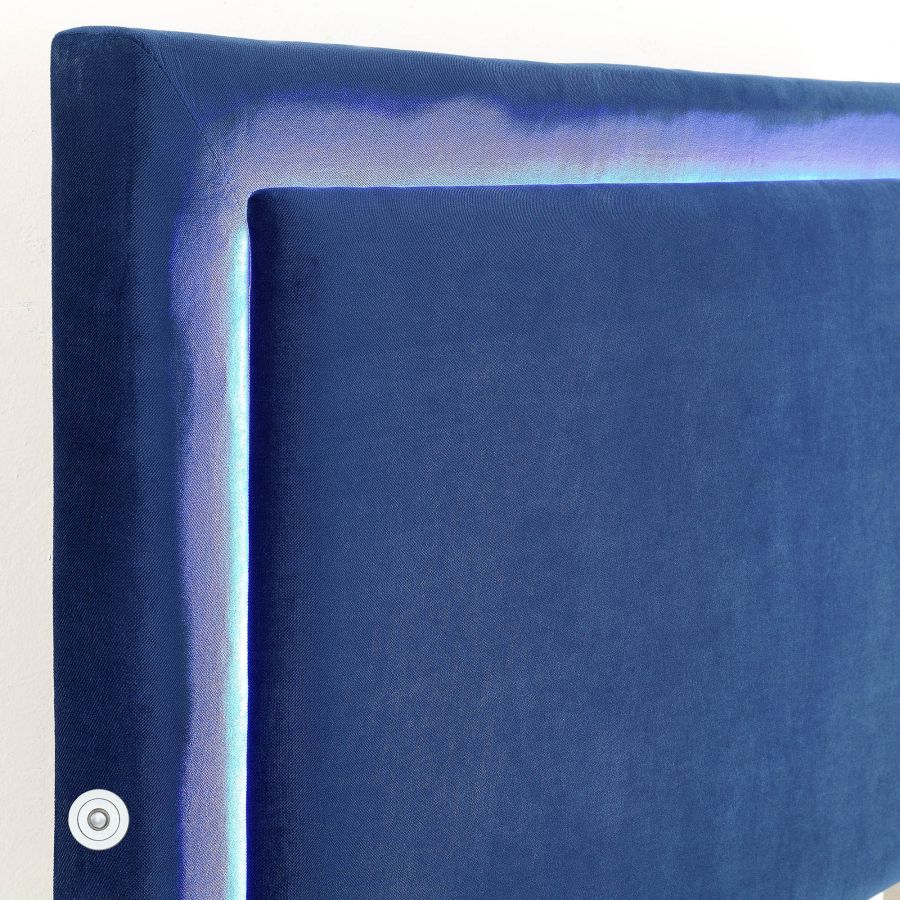 Lumina 78" King Platform Bed with Light in Blue 101-088K-BL