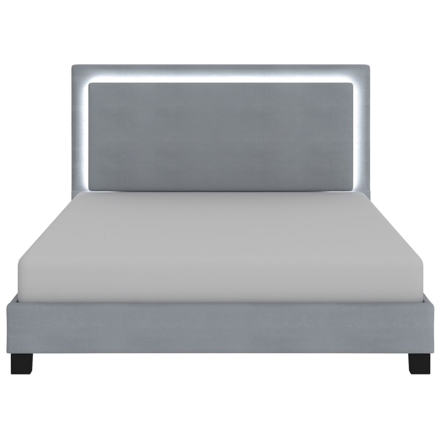 Lumina 78" King Platform Bed with Light in Grey
