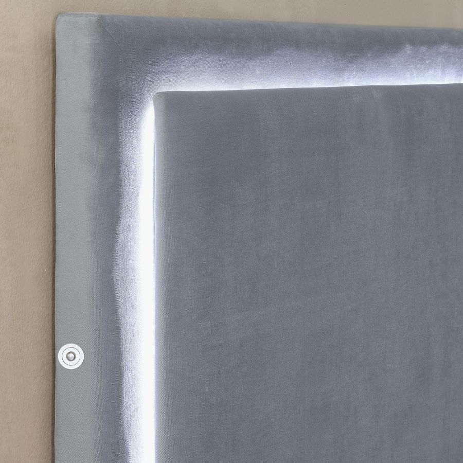 Lumina 78" King Platform Bed with Light in Grey