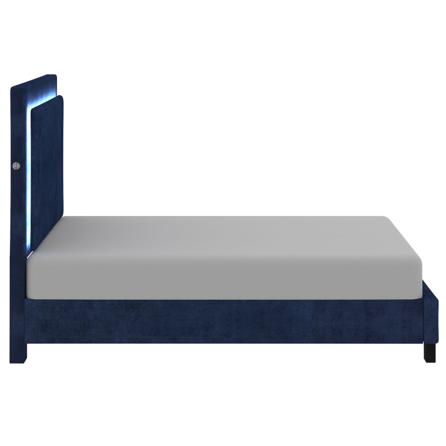 Lumina 60" Queen Platform Bed with Light in Blue 101-088Q-BL