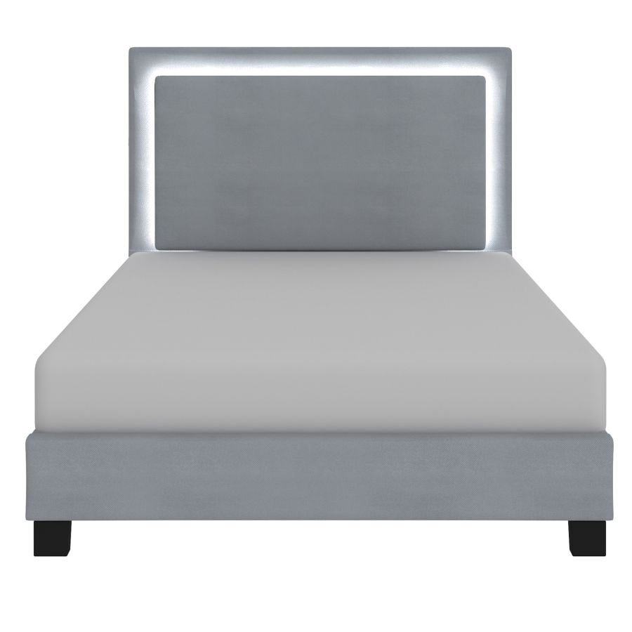 Lumina 60" Queen Platform Bed with Light in Grey 101-088Q-GY