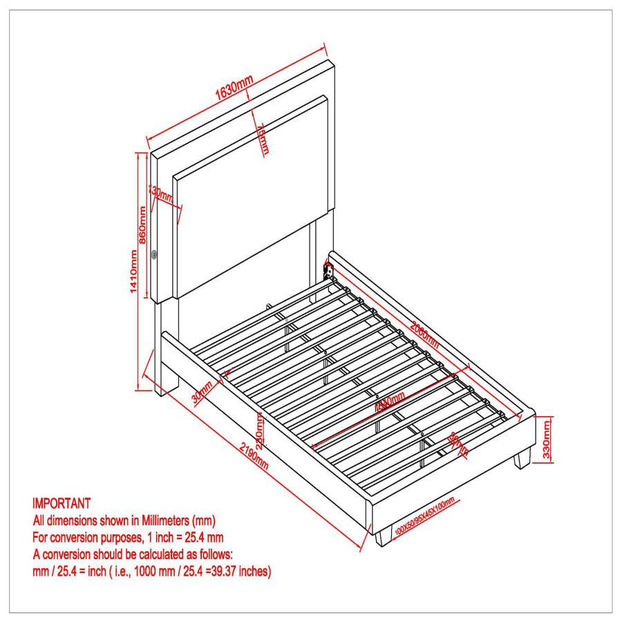Lumina 60" Queen Platform Bed with Light in Grey 101-088Q-GY
