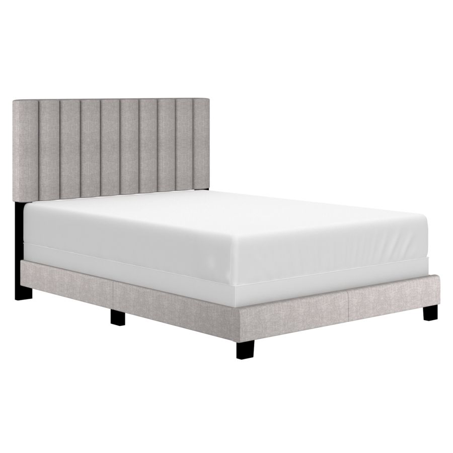 Jedd 54" Double Bed in Light Grey Fabric 101-297D-LGY