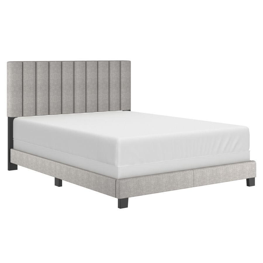 Jedd 60" Queen Bed in Light Grey Fabric 101-297Q-LGY