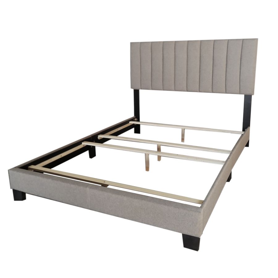 Jedd 60" Queen Bed in Light Grey Fabric 101-297Q-LGY