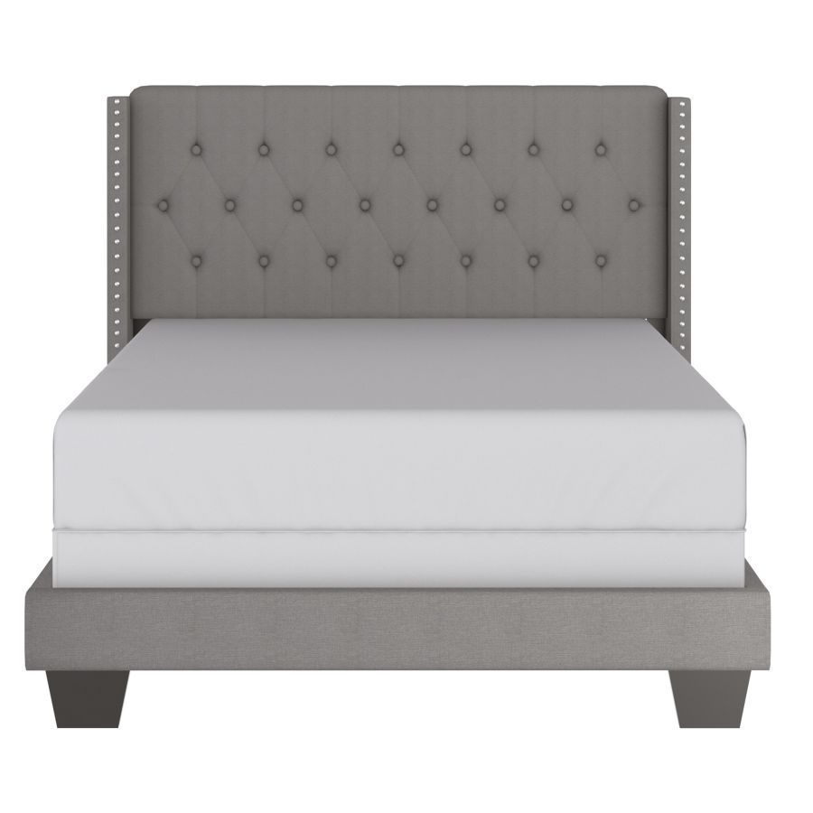 Gunner 54" Double Bed in Light Grey Fabric 101-299D-LGY