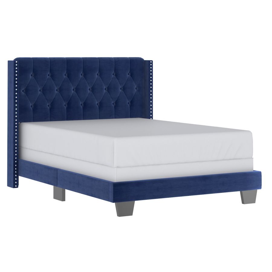 Gunner 54" Double Bed in Blue Velvet 101-299D-NAV