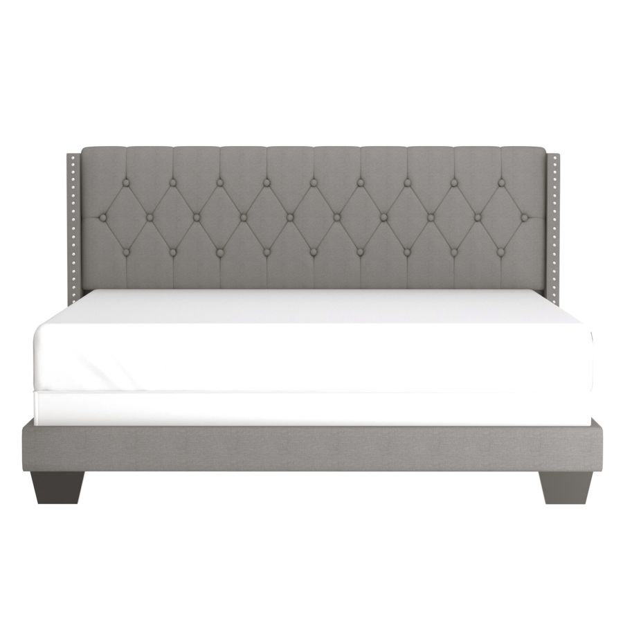 Gunner 78" King Bed in Light Grey Fabric 101-299K-LGY