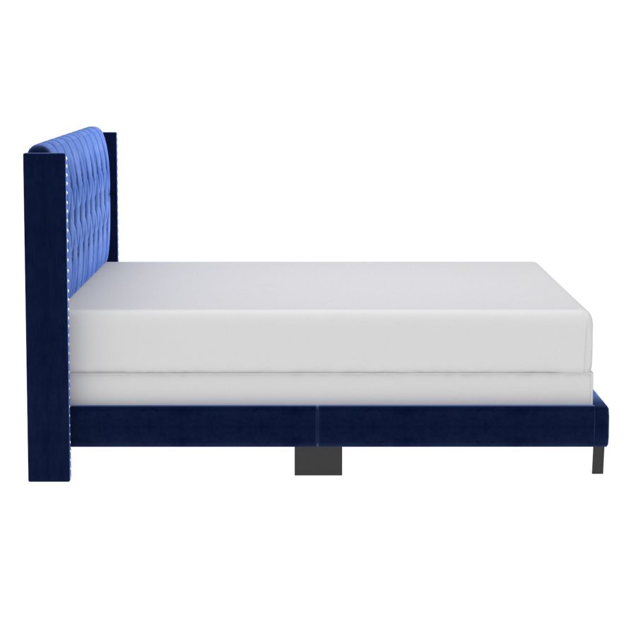 Gunner 78" King Bed in Blue Velvet 101-299K-NAV
