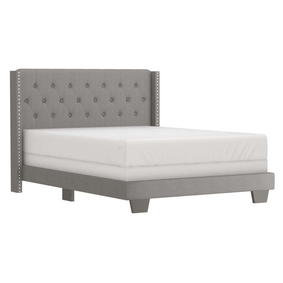 Gunner 60" Queen Bed in Light Grey Fabric 101-299Q-LGY