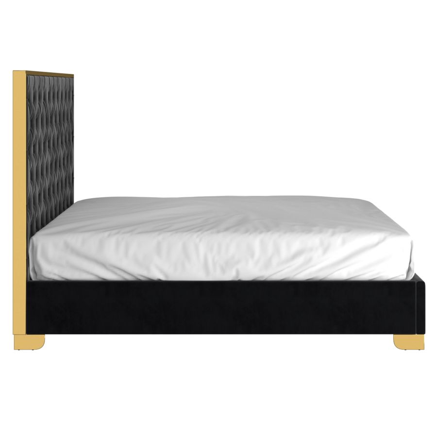 Lucille 78" King Bed in Black and Gold 101-596K-BK_GL