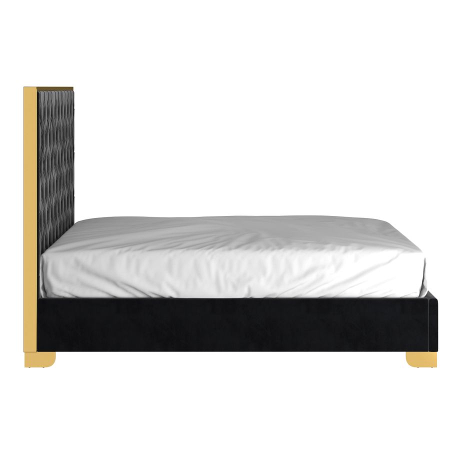 Lucille 60" Queen Bed in Black and Gold 101-596Q-BK_GL