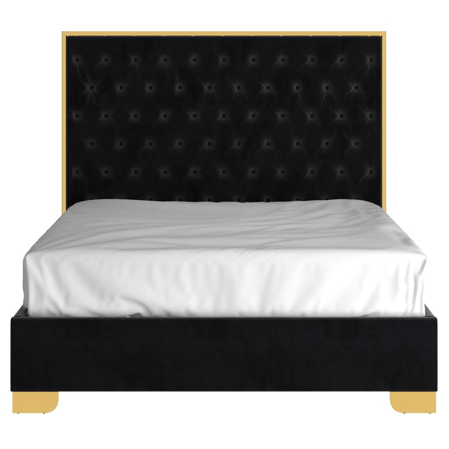 Lucille 60" Queen Bed in Black and Gold 101-596Q-BK_GL