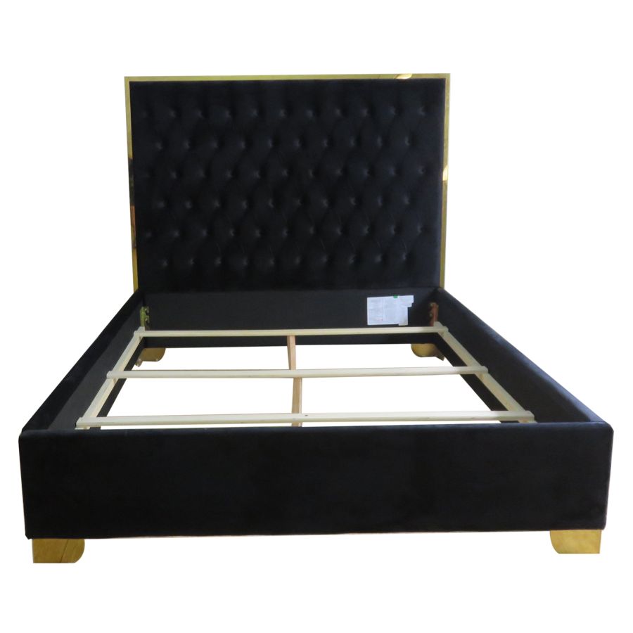 Lucille 60" Queen Bed in Black and Gold 101-596Q-BK_GL