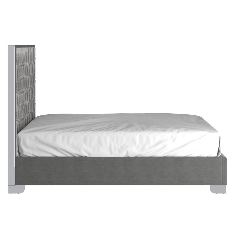Lucille 60" Queen Bed in Grey and Silver 101-596Q-GY_CH