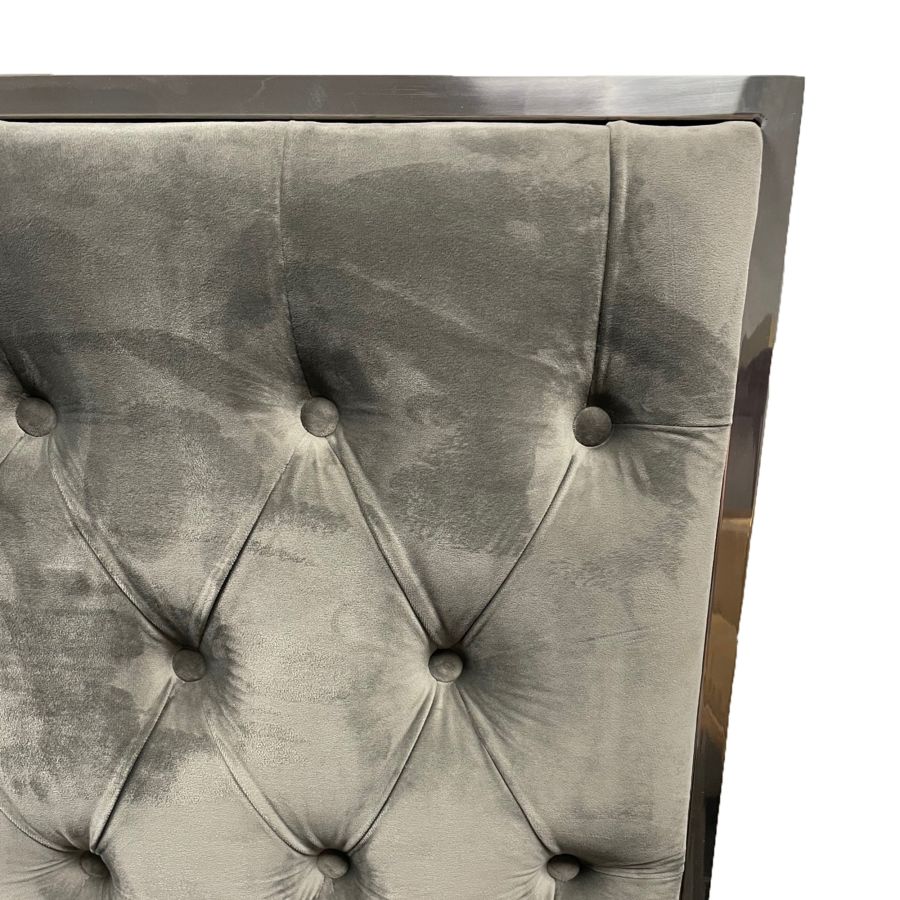 Lucille 60" Queen Bed in Grey and Silver 101-596Q-GY_CH