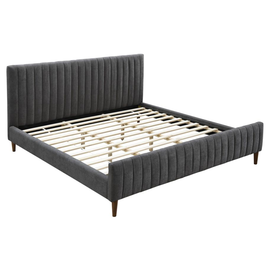 Hannah 78" King Platform Bed in Charcoal 101-622K-CH