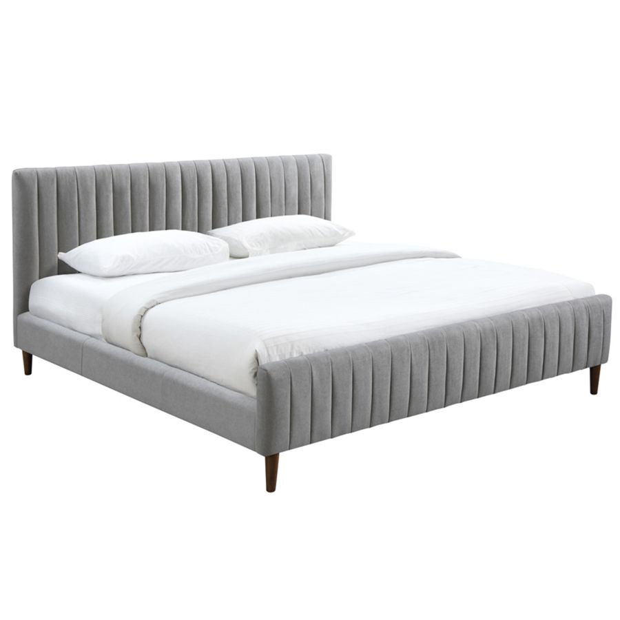 Hannah 78" King Platform Bed in Light Grey 101-622K-LG